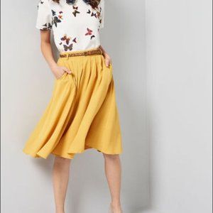 Yellow A-Line Skirt